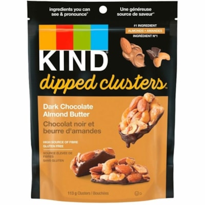 KIND Dipped Clusters Dark Chocolate Almond Butter, 113g - Gluten-free, High-fiber - Dark Chocolate, Almond Butter - 3.99 oz (113 g)  