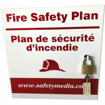Safety Media Mounting Box - Red, White - Aluminum - 1 / Unit FIRE DEPARTMENT APPROVED WEATHER RESISTANT