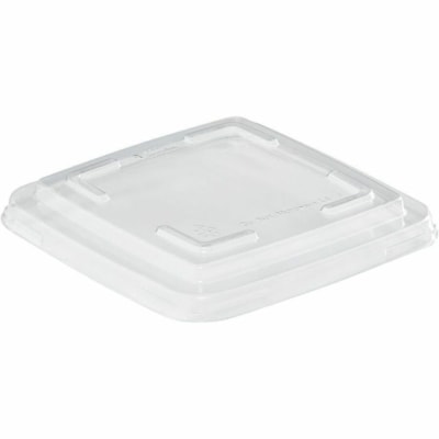 Eco Guardian 16 oz Square Fibre Compostable Container Lid - Square - Polyethylene Terephthalate (PET) - Clear - 50 / Pack PET LID FIBRE RECYCLABLE PET 