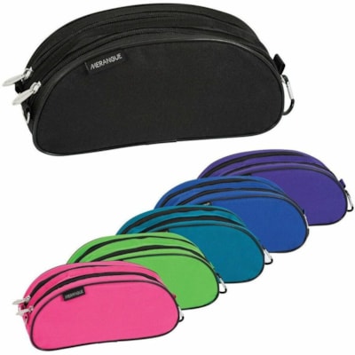 Merangue Carrying Case (Pouch) Pencil - Assorted - Nylon Body - 4.50" (114.30 mm) Height x 9" (228.60 mm) Width x 2.75" (69.85 mm) Depth - 1 Each DUAL ZIPPERED 