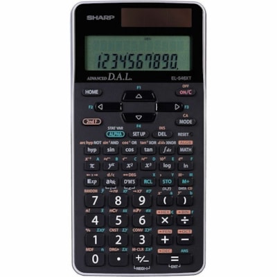 Sharp EL546XTSL Scientific Calculator 470 Functions - 470 Functions - 4-Key Memory, Durable, Auto Power Off, Dual Power - 2 Line(s) - 12 Digits - LCD - Battery/Power Adapter/Solar Powered - 6.3" Height x 3.1" Width x 0.6" Depth - Gloss Black, White - Handheld DUAL PWR 10X2 LINE DIS W/D.A.L 9 MEMORY MULTI LINE PB & EDIT