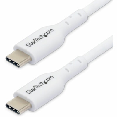 StarTech.com 3ft (0.9m) White USB-C Charging Cable, USB 2.0 Type-C Laptop Charger Cord, 60W Power Delivery, TPE Jacket, Data Transfer Cable - USB-C Charging Cable supports 60W/3A Power Delivery and 480Mbps; Fast Charge from a USB-C wall charger/power bank; Works w/USB-C laptops/tablets; Color: White  PWR 