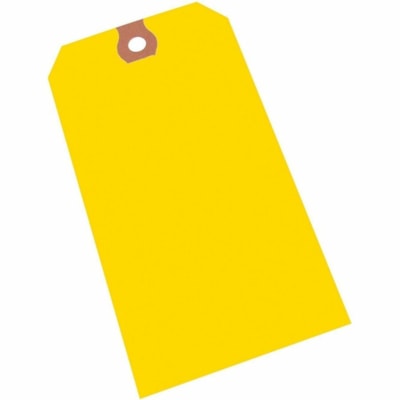 Crownhill Blank Shipping Tags, Yellow, #5, 1,000/CT - #5 - Yellow - 1000 / Carton YELLOW 4-3/4X2-3/8" 10PT 1000/CS - 1/4" HOLE