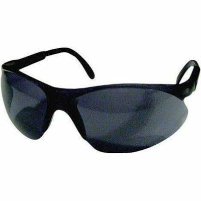 CNC Safety Glasses - Recommended for: Eye - Ultraviolet Protection - Polycarbonate - Gray - Gray Lens - Black Frame - Adjustable Temple, Ratchet, Impact Resistant, Scratch Resistant - 12 / Box LENS  RATCHET & ADJ. TEMPLES CSA