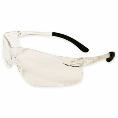 SenTec Safety Glasses - Recommended for: Eye - One Size - Ultraviolet, Impact Protection - Polycarbonate, Rubber - Translucent - Clear Lens - Scratch Resistant, Lightweight, Wraparound Design, Durable, Rugged, Comfortable, Impact Resistant - 12 / Box LENS  RUBBERIZED TEMPLE TIPS CSA