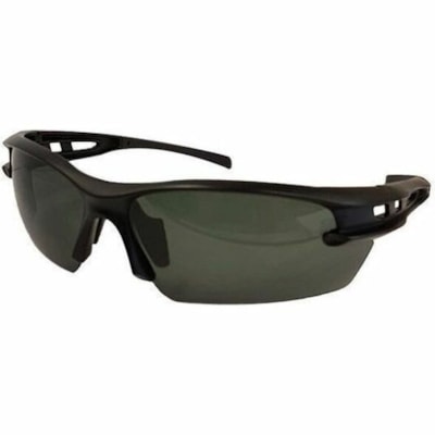 Mango Safety Glasses - Recommended for: Eye - Standard - Ultraviolet, Impact Protection - Rubber, Polycarbonate - Gray Lens - Black Frame - Polarized, Comfortable, UV Resistant, Impact Resistant, Vented, Scratch Resistant - 6 / Box BLK FRAME/RUBBER TIPS CSA