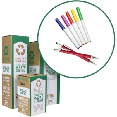 TerraCycle Storage Case - External Dimensions: 10" (254 mm) Width x 10" (254 mm) Depth x 18" (457.20 mm) Height - Green - For Pen/Pencil, Marker, Pen Cap - Recycled RECYCLE USED PENS  PENCILS AND MARKERS