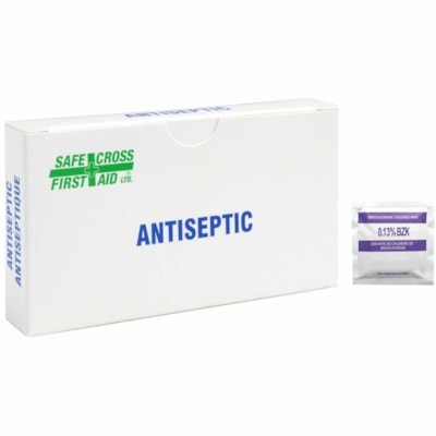 Lingette Safecross - Blanc - Papier - 25 / emballage BENZALKONIUM CHLORIDE 