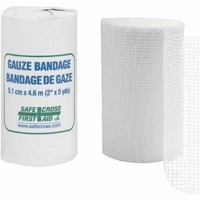 Safecross Gauze Bandage Roll, 5.1 cm x 4.6 m, Roll - 2" (50.80 mm) Width x 15 ft (4572 mm) Length - Cotton, MeshRoll - 1 / Unit 5.1 CM X 4.6 M 