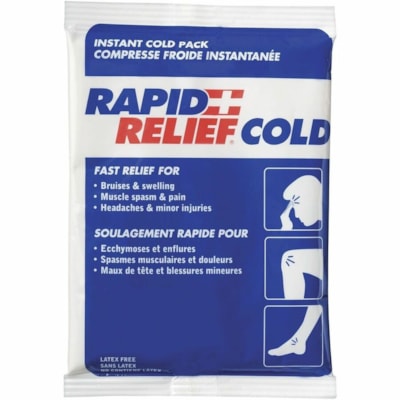 Rapid Relief Instant Cold Pack - 6" (152.40 mm) Height x 4" (101.60 mm) Width - 1 / Unit SMALL 10.2 X 15.2 CM 