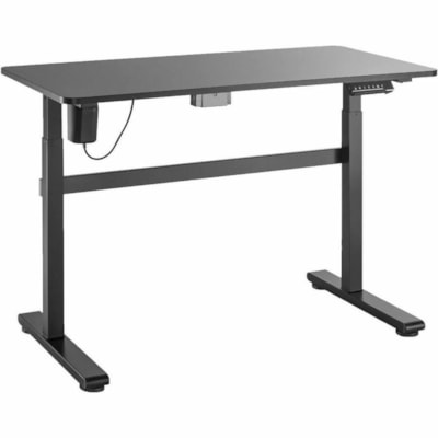 TygerClaw Sit-Stand Desk with Desktop - Black Top - Black T-shaped Base - 2 Legs - 165.35 lb (75 kg) Capacity - Height Adjustable - 46" (1168.40 mm) Table Top Width x 22.6" (574.04 mm) Table Top Depth - 46" (1168.40 mm) Height - Home, Office - Assembly Required - Blue, Purple, White - Polyester - Wo Desktop 