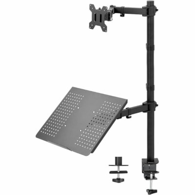 TygerClaw Single Arm Monitor D esk Mount with Laptop Holder 