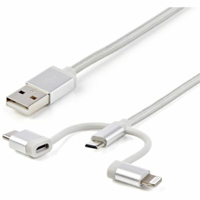 STARTECH 6FT (1.8M) USB MULTI- CHARGING CABLE  USB-A TO LIGHT NING/USB-C/MICRO-USB