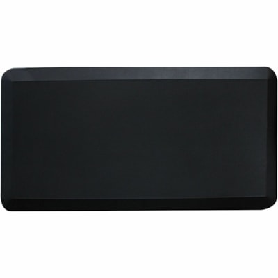 FLOOR CHOICE Anti-Fatigue Mat - 39" (990.60 mm) Length x 20" (508 mm) Width - Rectangular - PVC Leather, Polyurethane Foam - Black - 1 / Unit 39"X20" FLOOR CHOICE ANTI SLIP BEVELED EDGES  WATERPROOF