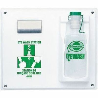 Safecross Eye Wash Station, w/1 Empty Eye Wash Bottle Item 04099 - 14.49" (368 mm) x 17.52" (445 mm) - Durable EYE WASH BOTTLE ITEM 04099 