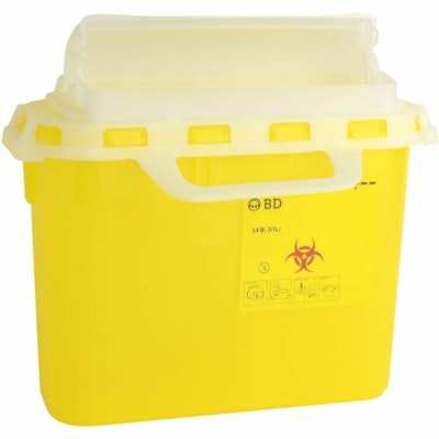 Safecross Sharps/Biohazard Collector - 5.10 L Capacity - Durable, Tamper Resistant, Wall Mountable - Polypropylene - 1 Unit  
