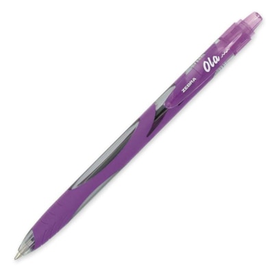 STYLO BILLE RÉTRACTABLE VIOLET MOYEN PRISE CAOUTCHOUC ZEBRA OLA