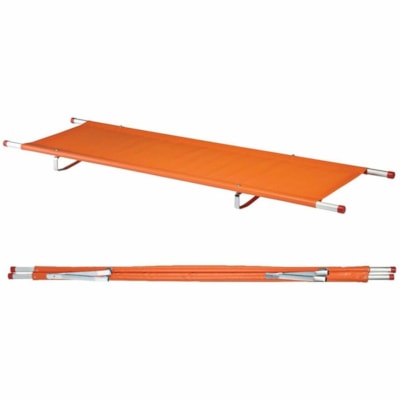 Safecross Single-Fold Stretcher, Aluminum Poles - 5.50" (139.70 mm) Height x 54.50" (1384.30 mm) Width x 81" (2057.40 mm) Depth - Aluminum, Rubber, Vinyl Coated Nylon - 1 Unit  