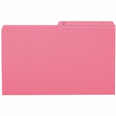 Grand & Toy 1/2 Tab Cut Legal Recycled Storage Folder - 8 1/2" (215.90 mm) x 14" (355.60 mm) - Pink - 10% Recycled - 100 / Unit 10% PCW 1/2 TAB REVERSIBLE SCORED FOR EXPANSION SFI