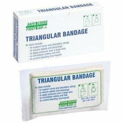 Safecross Triangular Bandage - 40" (1016 mm) Width x 40" (1016 mm) Length - Cotton - 1 / Box 40" X 40" X 56" COMPRESSED 1'S 