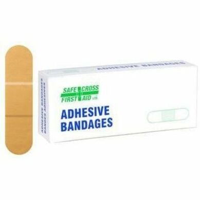 Safecross Plastic Bandages, 1.9 x 7.6 cm, 24/Box - 0.75" (19.05 mm) Width x 3" (76.20 mm) Length - Plastic - 24 / Box 1.9 X 7.6 CM 24'S 