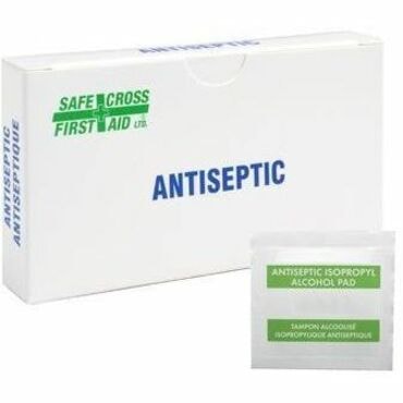Safecross Alcohol Antiseptic Swabs, 10/Unit Box - 1.18" (30 mm) Height x 2.76" (70 mm) Width - White - 10 / Box  