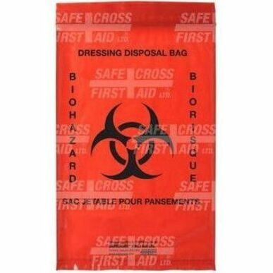 Safecross Infectious Waste Bags, 15.2 x 22.9 cm, 25/Package - 6" (152.40 mm) Width x 9" (228.60 mm) Length - Biohazard Logo - Red, Black - Plastic - Waste, Hazardous Waste - 25 / Pack  