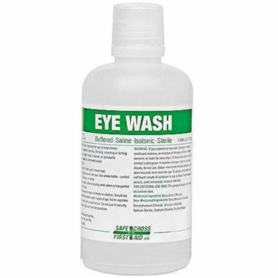 Safecross Eye Wash, 1 L - 1.06 quart (1000 mL) - For Eye irrigation, Eye Burning, Eye Itching - 1 / Unit  