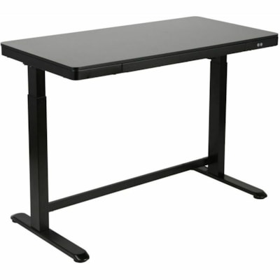 Realspace Electric 48" Height-Adjustable Standing Desk, Black - Modern Style - 1 Drawers - 2 Legs - 100 lb (45.36 kg) Capacity - Height Adjustable - 48" (1219.20 mm) Table Top Width x 23.6" (599.44 mm) Table Top Depth - 47.6" (1209.04 mm) Height - Business, Office - Assembly Required - Black, Metall  
