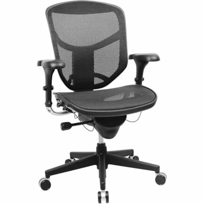 WorkPro PRO Quantum 9000 Series Ergonomic Mesh Mid-Back Chair - Black Seat Color - Mesh Seat Material - Black Back Color - Mesh Back Material - Black Frame Color - Steel Frame Material - Mid Back - 5-star Base - Black - Armrest - 1 Each QUANTUM 9000 SERIES 