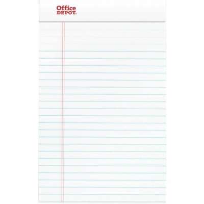Office Depot - Bloc d'écriture OD306902 - 50 Feuilles - Couture double - Margin Reglure étroite - 0 Trou(s) - format 5 po (127 mm) x 8 po (203,20 mm) - Paper Blanc - Liste de tâches, Perforé, Facile à déchirer, Robuste, Résistants, Résistant &#224  