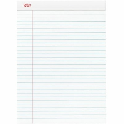 Grand & Toy Notepad - 50 Sheets - Printed - Double Stitched - Legal Ruled Margin - Letter - 8 1/2" (215.90 mm) x 11 1/2" (292.10 mm) Sheet Size - 8.50" (215.90 mm) Width - White Paper - Perforated, Sturdy, Durable, Wear Resistant, Tear Resistant, To-do List - Recycled - 12 / Pack  