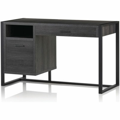 Realspace DeJori 51" Writing Desk, Charcoal - 2 x Storage Drawer(s) - Material: Engineered Wood, Laminate, Paperboard - Finish: Charcoal - Center Drawer - For Writing, Document, Stationary, Book, Computer WRITING DESK CHARCOAL 