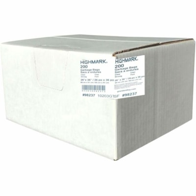 Highmark Industrial Garbage Bags, Clear, 26" x 36" , Strong Strength, Case of 200 - 20 gal (75708.23568 mL) Capacity - 10.25" (260.35 mm) Width x 13.50" (342.90 mm) Length - Low Density - Clear - Linear Low-Density Polyethylene (LLDPE), Resin, Plastic - Garbage, Industrial - Recycled - 200 / Case GARBAGE BAGS  200/CASE 
