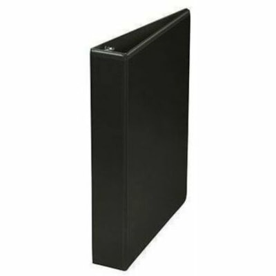 Grand & Toy Presentation Binder - Letter - 8 1/2" (215.90 mm) x 11" (279.40 mm) Sheet Size - 475 Sheet Capacity - 3 x 1.50" (38.10 mm) Ring(s) - Fastener(s): Round Ring - Pocket(s): 4, Internal - Polypropylene, Plastic - Black - Recycled - PVC-free, Anti-glare, Locking Ring, Clear Front, Cover, Easy  