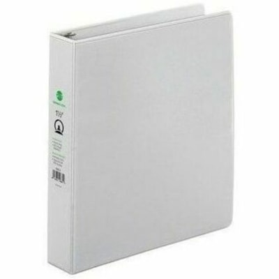 Grand & Toy Presentation Binder - Letter - 8 1/2" (215.90 mm) x 11" (279.40 mm) Sheet Size - 475 Sheet Capacity - 3 x 1.50" (38.10 mm) Ring(s) - Fastener(s): Round Ring - Pocket(s): 4, Internal - Polypropylene, Plastic - White - Recycled - PVC-free, Anti-glare, Locking Ring, Clear Front, Cover, Easy  