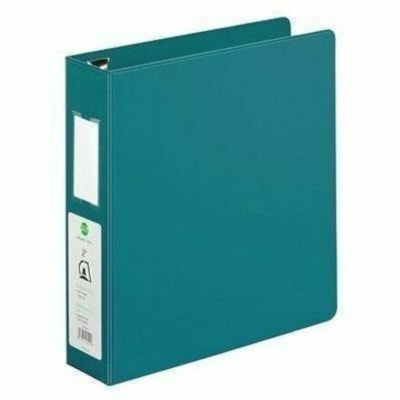 Grand & Toy - Classeur anneaux - format lettre - format 8 1/2 po (215,90 mm) x 11 po (279,40 mm) - 565 Capacité en feuilles - 3 x 2 po (50,80 mm) Ring(s) - Fastener(s) : Anneau en D - Pocket(s) : 4, Avant et arrière, Interne - Polypropylène, Plastique, Vinyle - Vert - Recycl&eac ANNEAUX COMBI  FORMAT LETTRE VINYLE RELIEF 2 POC INT