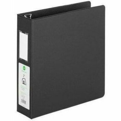 Grand & Toy 2" , D-Ring, Black, Letter-size (8 1/2" x 11") - Letter - 8 1/2" (215.90 mm) x 11" (279.40 mm) Sheet Size - 565 Sheet Capacity - 3 x 2" (50.80 mm) Ring(s) - Fastener(s): D-Ring - Pocket(s): 4, Front & Back, Internal - Polypropylene, Plastic, Vinyl - Black - Recycled - Locking Ring, Locka LEATHER GRAINED VINYL 2 INSIDE POCKETS