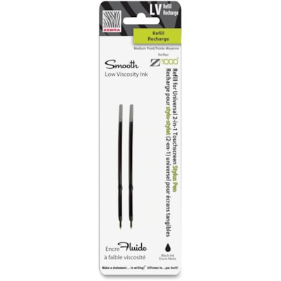 ZEBRA RECHARGE LV NOIRE  PAQUET DE 2 POUR Z-1000 STYLO-STYLET