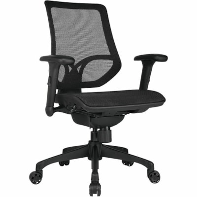 WorkPro 1000 Mesh Multifunction Ergonomic Mid-Back Task Chair, Black - Black Nylon Seat - Mesh Back - Black Nylon Frame - Mid Back - Fabric - 1  