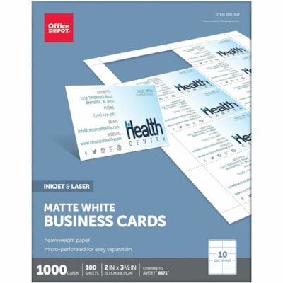 OD BUSINESS CARDS WHT 1000PK  