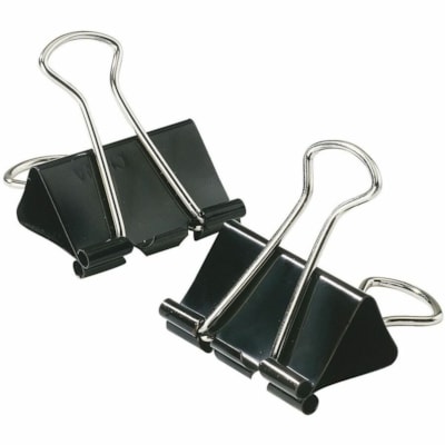 Grand & Toy Binder Clip - Small - 0.75" (19.05 mm) Width - 0.4" (9.53 mm) Size Capacity - for File, Paper - Black - Metal - 12 - 144 / Pack  