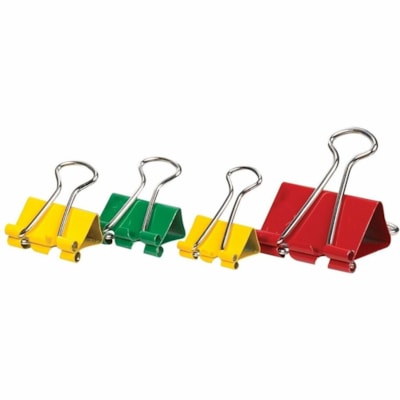 Grand & Toy Binder Clip - Mini, Small, Large - for Document, Paper, Binder - Reusable - Assorted - Metal - 70 / Pack ASST COLOURS REPLACED 99819