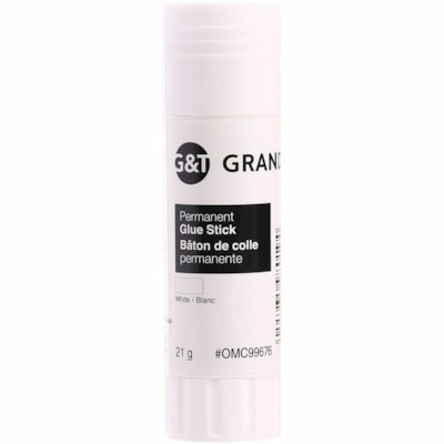 Grand & Toy Permanent Glue Stick, 21 g, White - 0.74 oz (21 g) - White - 1 / Each WASHABLE NON-TOXIC REPLACED 99676