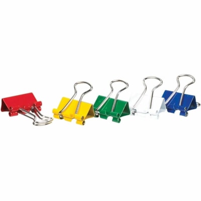 Grand & Toy Binder Clip - Micro - 0.50" (12.70 mm) Width - 0.3" (6.35 mm) Size Capacity - for Document, Paper, Binder - Reusable - Assorted - Metal - 100 / Pack ASST COLOURS CAPACITY: 1/4" REPLACED 99818