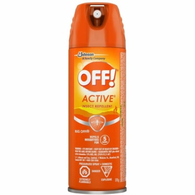 OFF! Active Insect Repellent Aerosol - Spray - Kills Mosquitoes, Black Flies, Flies, Ticks, Chiggers, Midges, Deer Flies - 6 oz (170 g) - 12 Case NO SCENT 