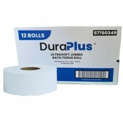 DURA+ JRT TOILET TISS 12X1000' 2PLY WHITE 