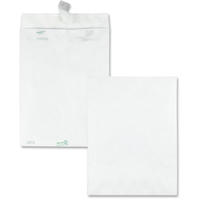 ENVELOPPE BLANCHE TYVEK 9X12 BOUT OUVERT 100/BOÎTE PATTE AUTOCOLLANTE  25%FPC