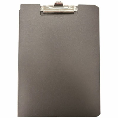 Grand & Toy Letter-size Clipboard Portfolio - 8 1/2" (215.90 mm) x 11" (279.40 mm) Sheet Size - Spring Clip - Polypropylene - Black - 1 / Unit 9.06"X 12.8" BLACK POLYPRPYLNE 