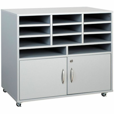 HDL - 3 Drawer - 200 lb (90718.47 g) Capacity - 4 Casters - Polyvinyl Chloride (PVC), Laminate, Medium Density Fiberboard (MDF) - 32.3" (820.42 mm) Width x 19.3" (490.22 mm) Depth x 29" (736.60 mm) Height - Gray GREY PVC LAMINATE FINISH 32.3"W X 19.3"D X 28.9"H